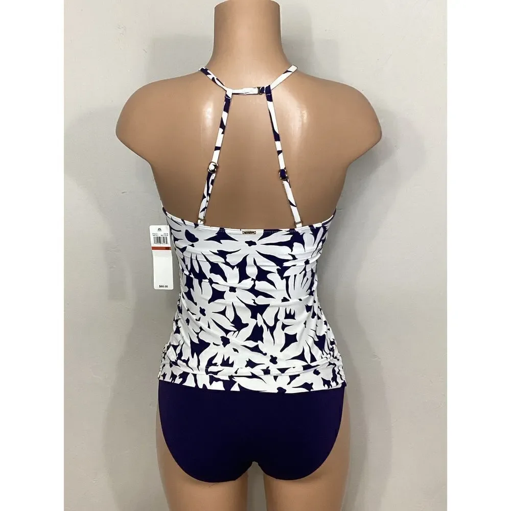 New. Anne Cole navy floral tankini set. Retails $139. XS-top/S-bottom